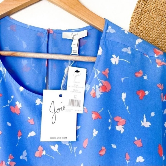 Joie Coreen Floral Tiered Dress in Blue size M Medium - Picture 6 of 11